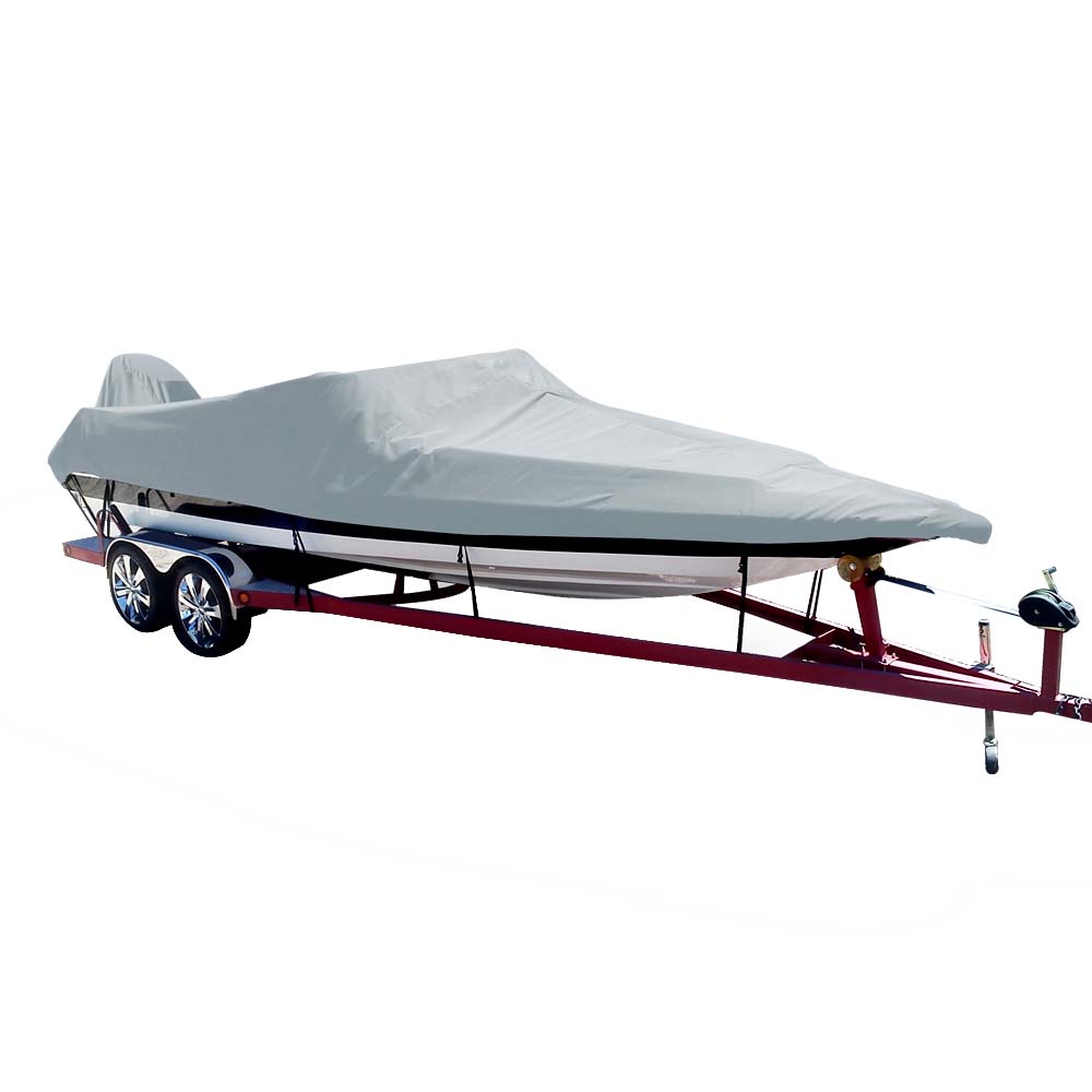 Carver Poly-Flex II Styled-to-Fit Boat Cover f/17.5 Ski Boats with Low Profile Windshield - Grey