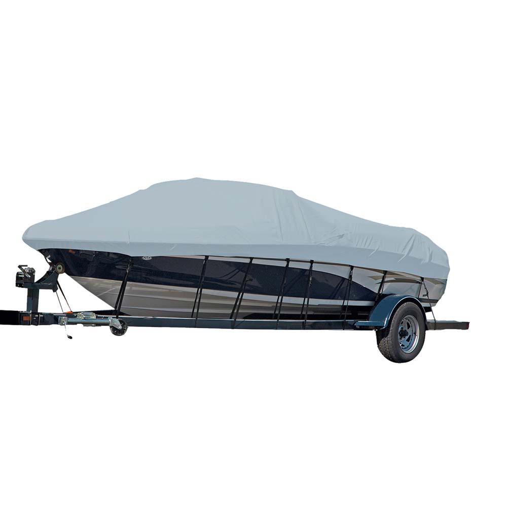 Carver Sun-DURA Styled-to-Fit Boat Cover f/22.5 Sterndrive V-Hull Runabout Boats (Including Eurostyle) w/Windshield  Hand/Bow Rails - Grey