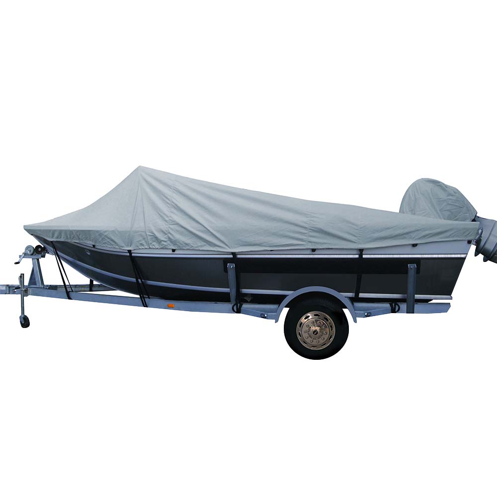 Carver Poly-Flex II Extra Wide Series Styled-to-Fit Boat Cover f/20.5 Aluminum Boats w/High Forward Mounted Windshield - Grey