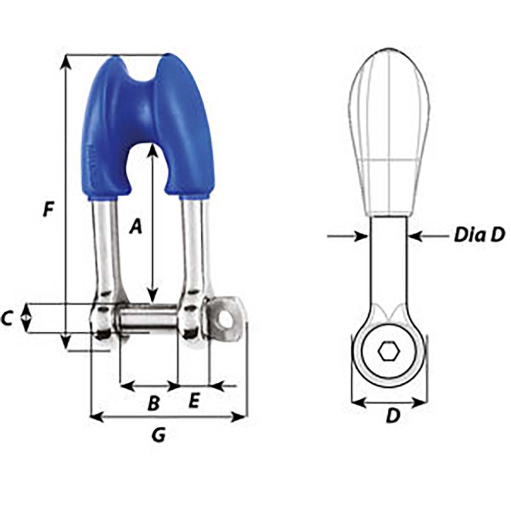 Wichard Thimble Shackle - Captive Pin - Diameter 10mm - 13/32"