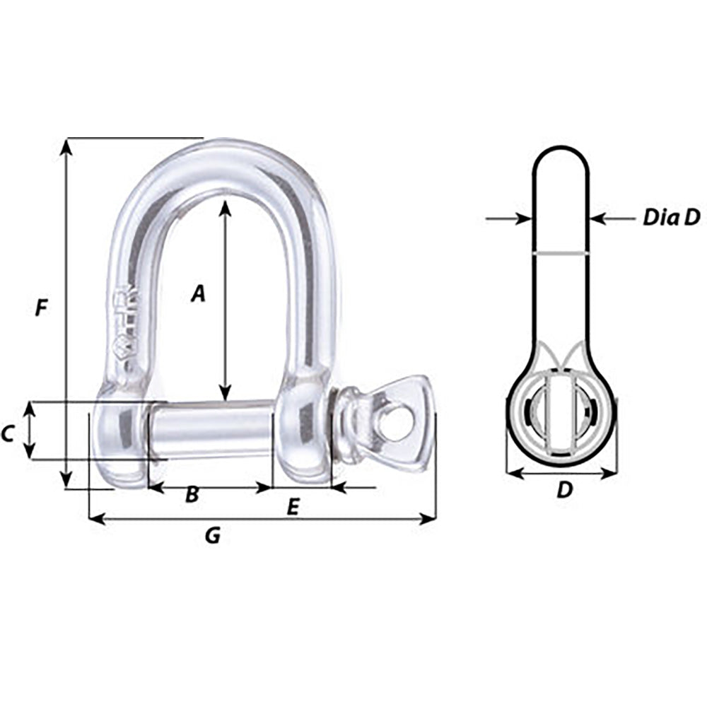 Wichard HR D Shackle - Diameter 25/64"