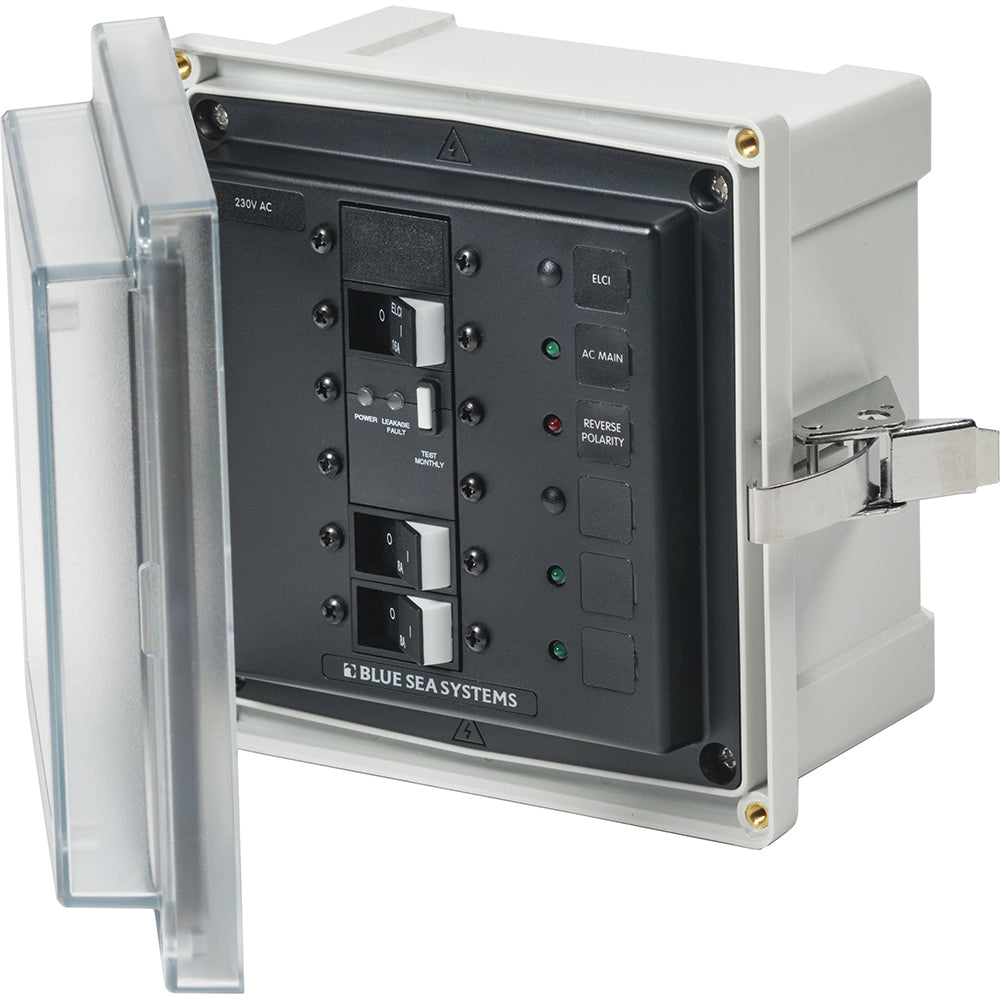 Blue Sea 3122 - SMS Panel Enclosure w/ELCI (16A)  2 Branch (8A) - 230V AC