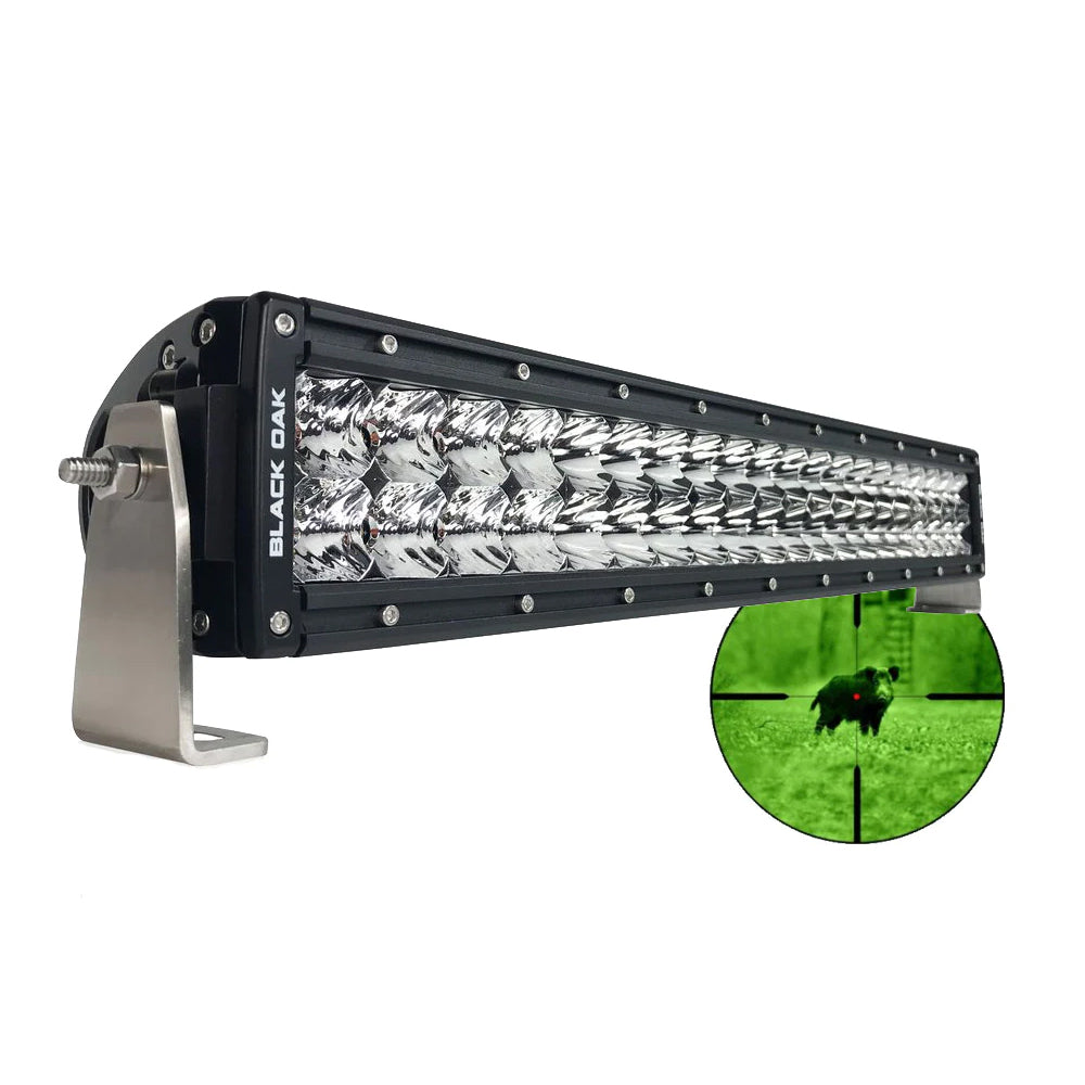 Black Oak Pro Series 3.0 Double Row Combo Infrared 20" 850nm LED Light Bar - Black Housing