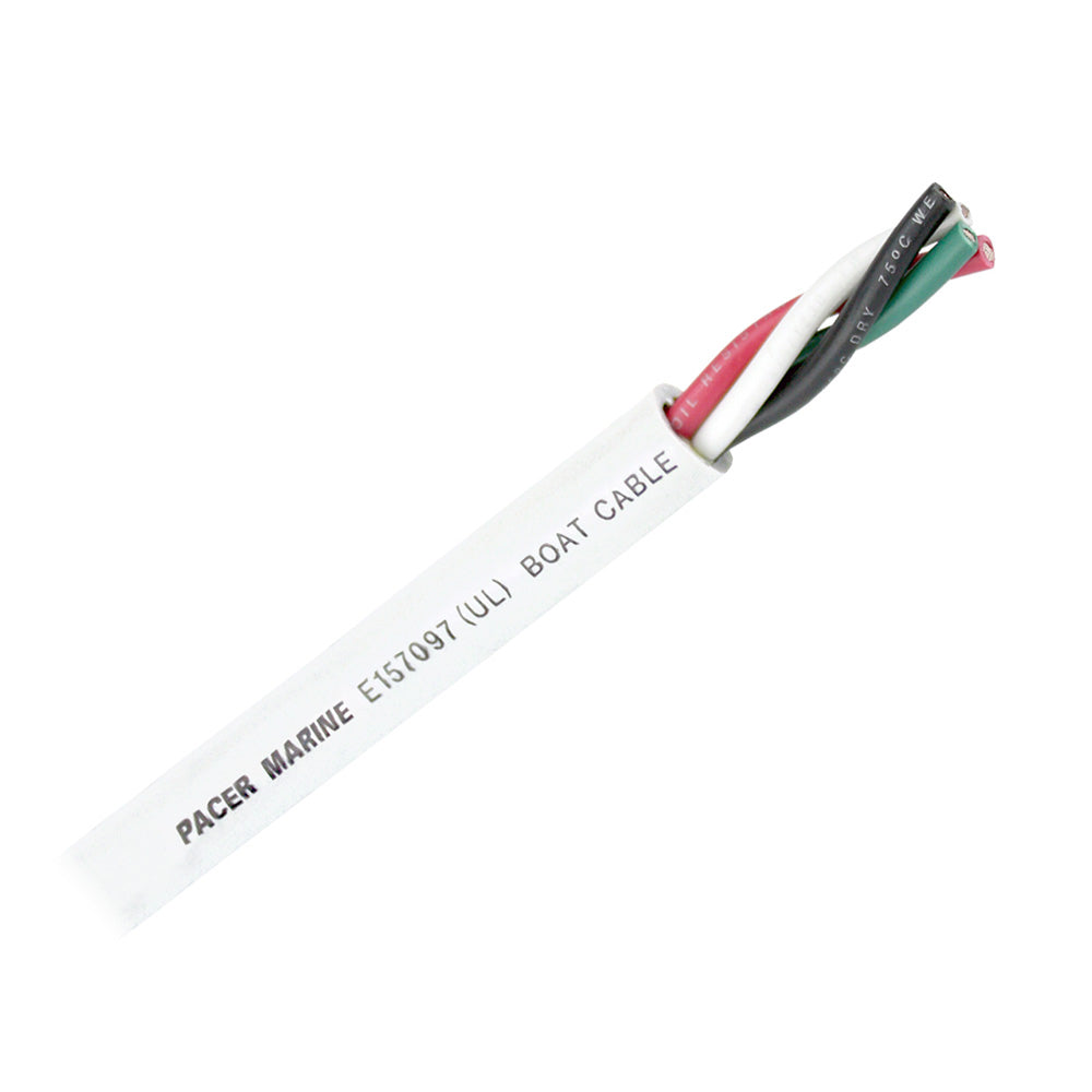 Pacer Round 4 Conductor Cable - 100 - 16/4 AWG - Black, Green, Red  White