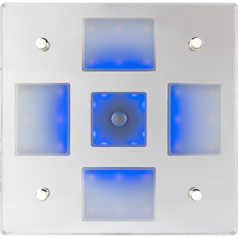 Sea-Dog Square LED Mirror Light w/On/Off Dimmer - White  Blue