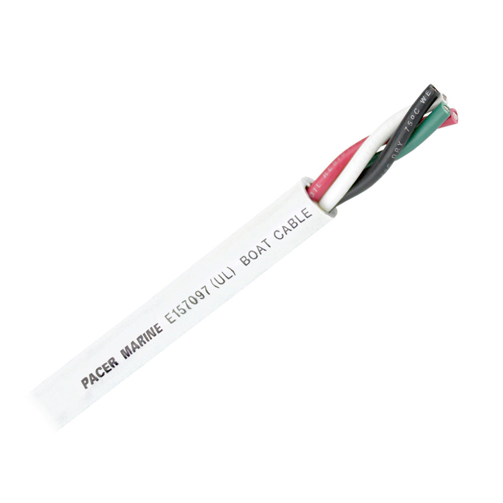 Pacer Round 4 Conductor Cable - 100 - 14/4 AWG - Black, Green, Red  White