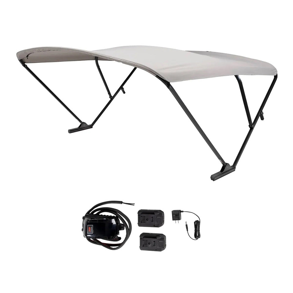 SureShade Battery Powered Bimini - Black Anodized Frame  Grey Fabric