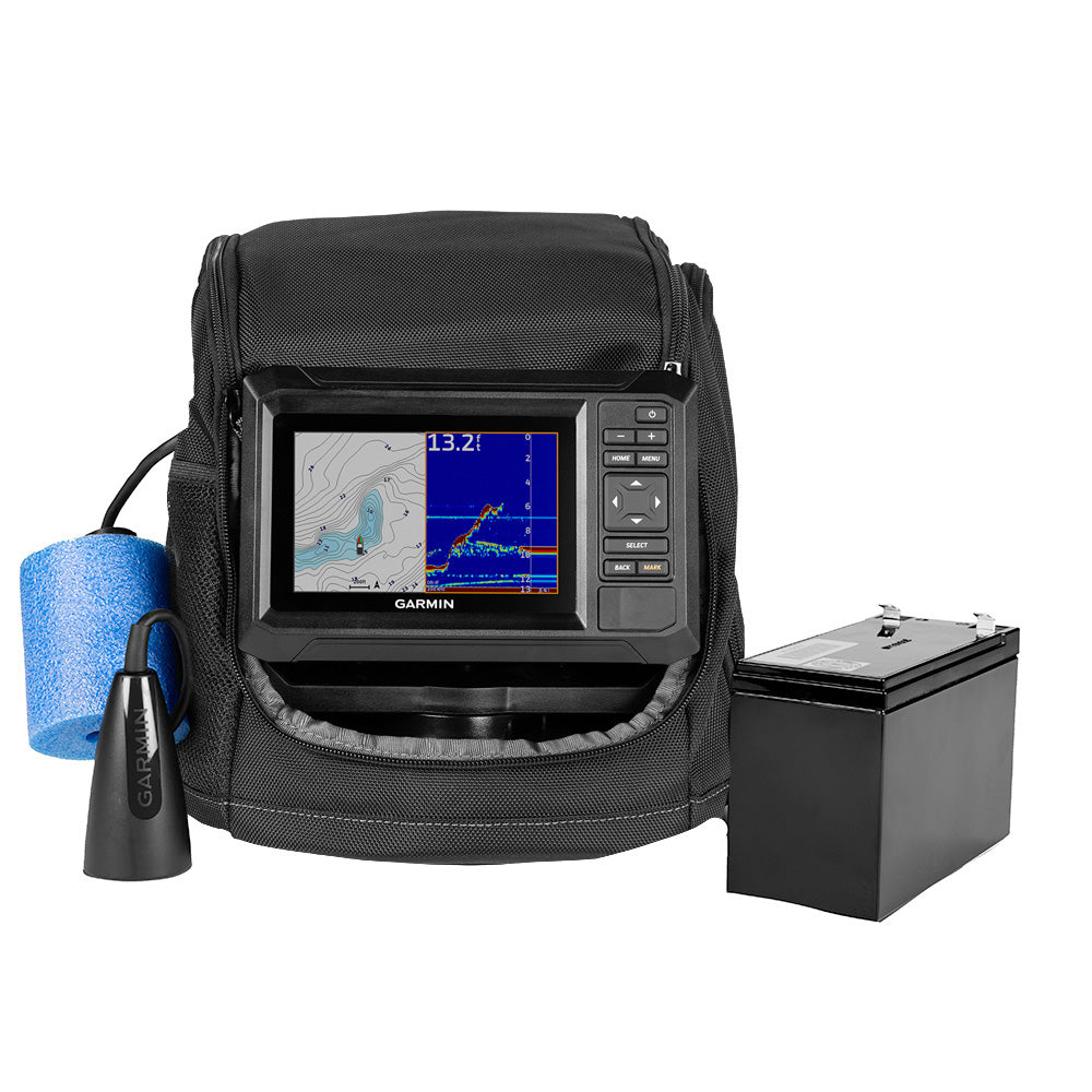 Garmin ECHOMAP UHD2 Keyed 5" cv Ice Fishing Bundle w/ECHOMAP UHD2 53cv  Dual Beam-IF Transducer