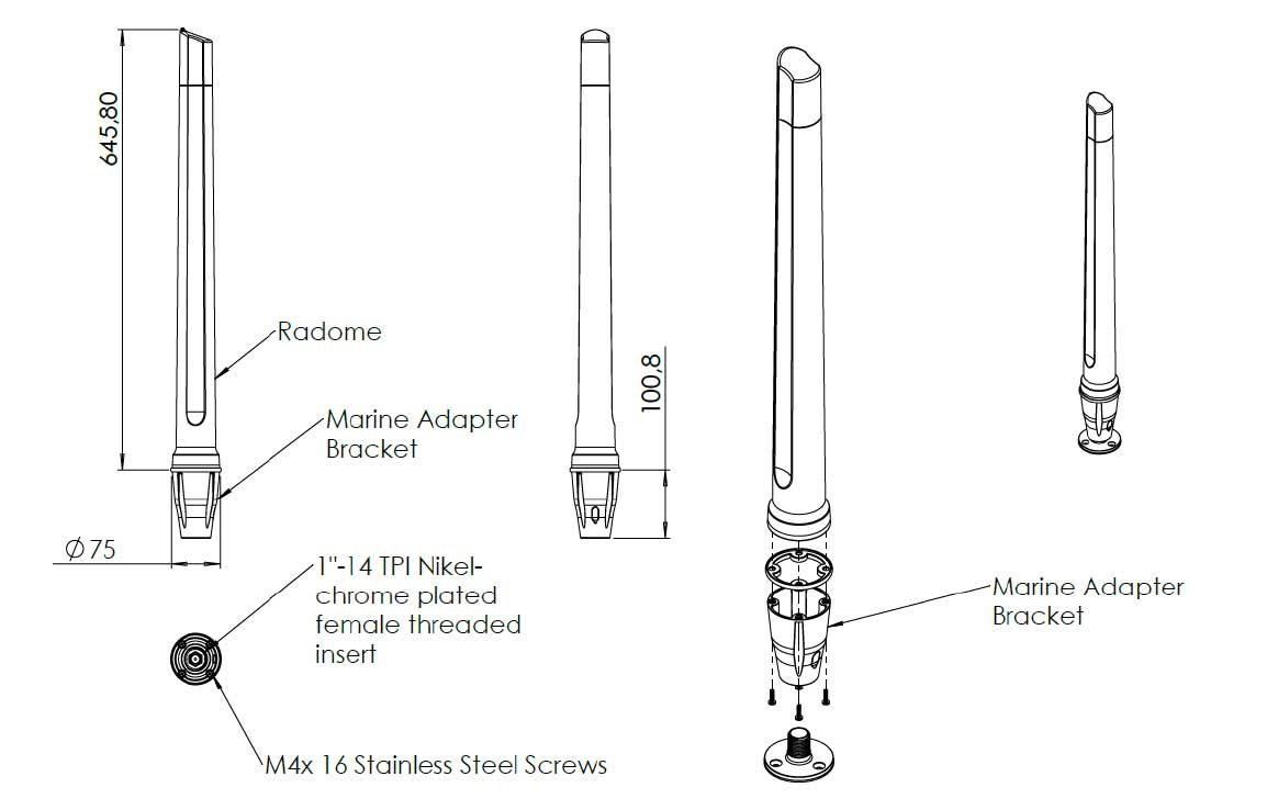 Omni 493-Directional, Marine & Coastal 5G/LTE Antenna