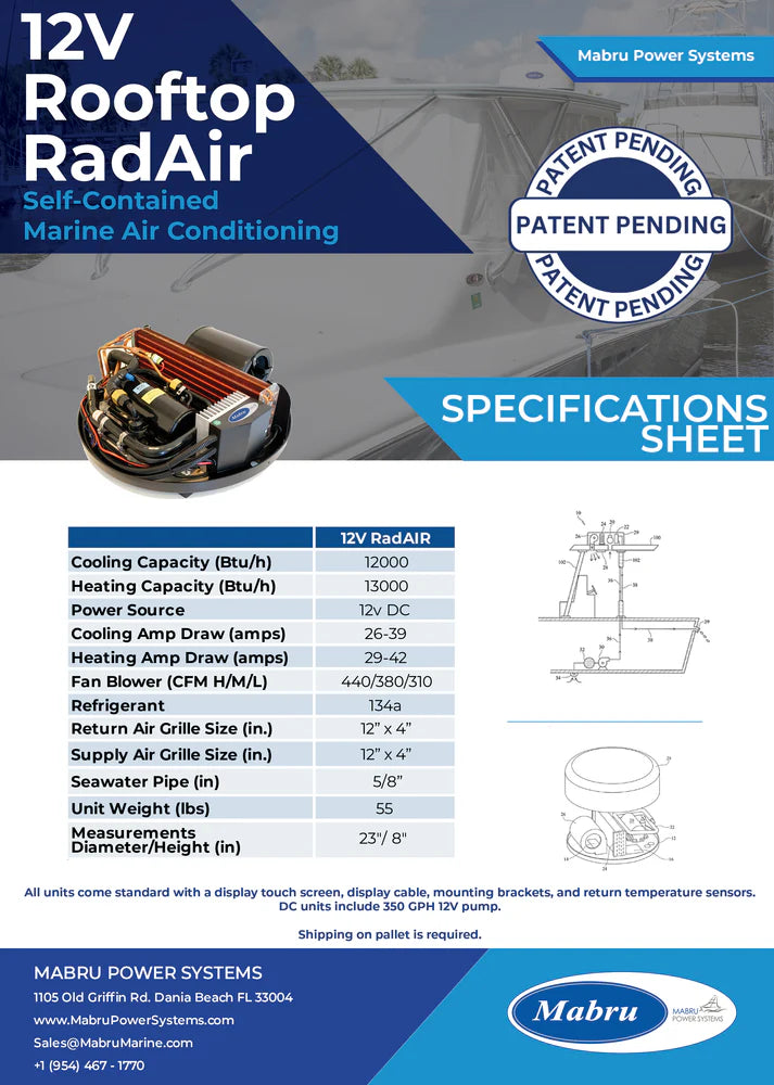 Mabru RadAIR 12k BTU 12V Air Conditioner